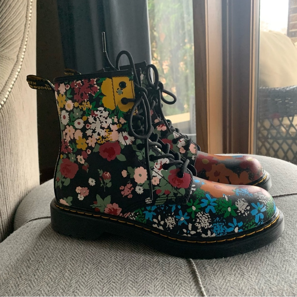 Dr. Martens 1460 Pascal Floral Mash Up Leather Lace Up Boots